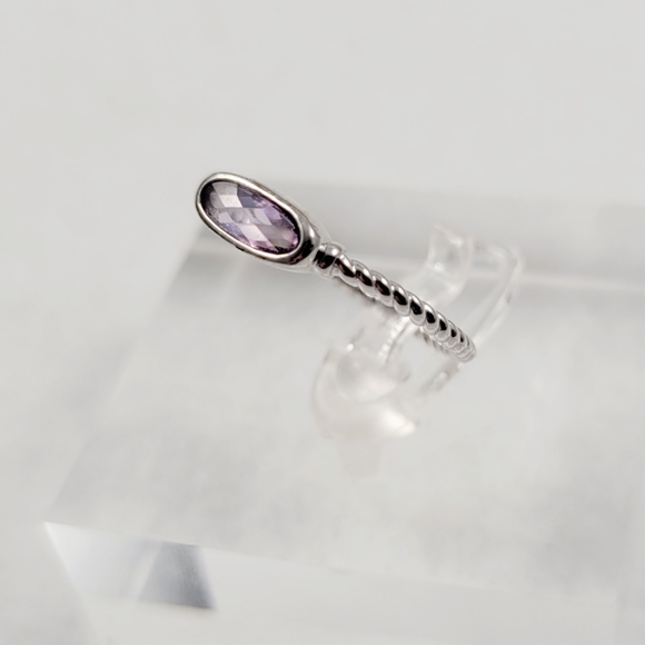 Sterling Silver Horizontal Amethyst Ring - Picture 5 of 10